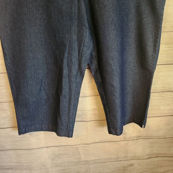 White Stag womans 18 beach cruise grandma blue denim Cotton Blend capri pants - Picture 2 of 7